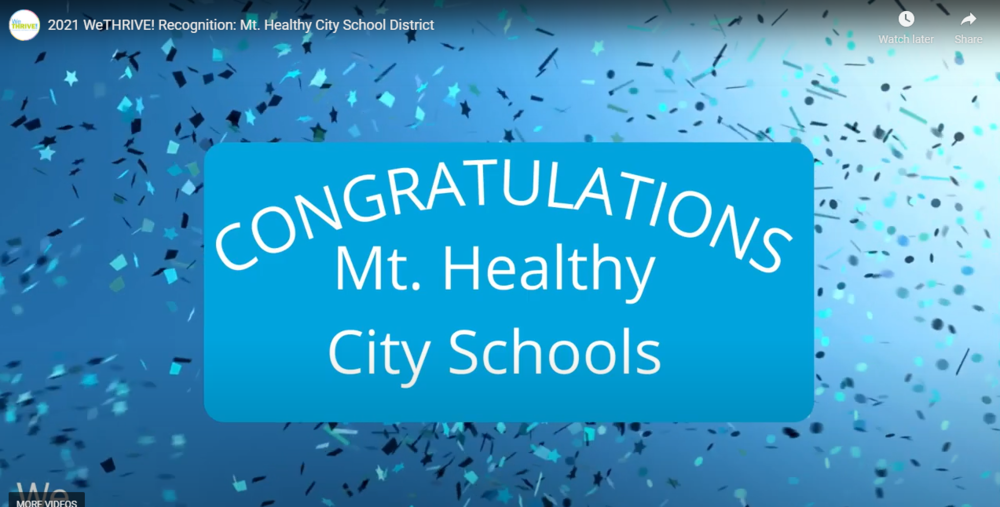 WeThRIVE graphic congratulating Mt. Healthy City Schools