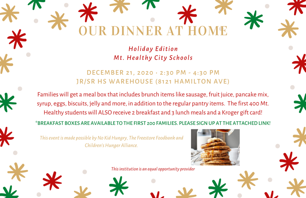 Dinner at home Holiday edition graphic see text for details